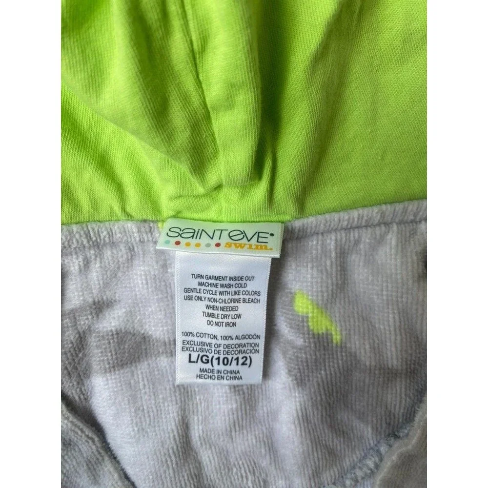 St. Eve Gray Shark Bath, Beach, Pool Terry Cloth Cover-Up Robe Size 10-12 (6-8)*